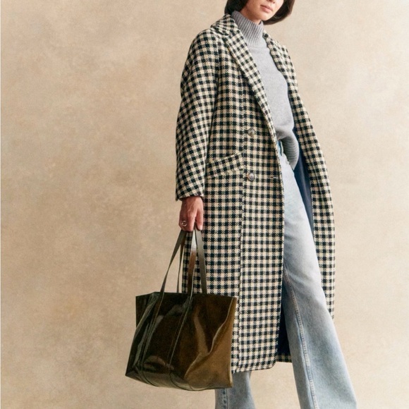 Sezane (Viktor coat) Black and White Checkered Coat - Picture 2 of 6